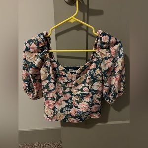 Abercrombie Floral Puff Sleeve Blouse